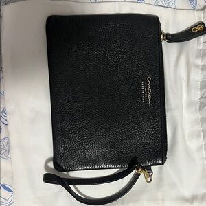 Cruciani Black Leather Wristlet